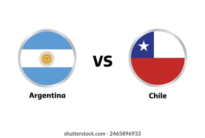 Argentina vs Chile match isolated on white 