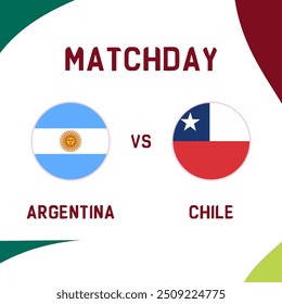 Argentina vs Chile soccer match. World Soccer championship qualifying match. 