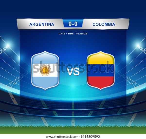 Argentina Vs Colombia Scoreboard Broadcast Template Stock Vector ...