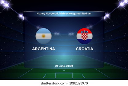 Argentina vs Croatia football scoreboard broadcast graphic soccer template