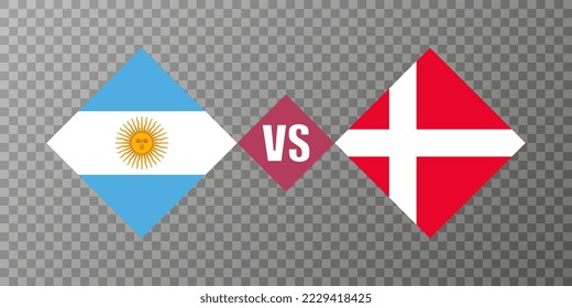 Argentina vs Denmark flag concept. Vector illustration.