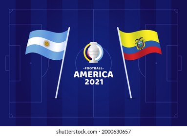 Argentina vs Ecuador match vector illustration Football copa america 2021 championship 