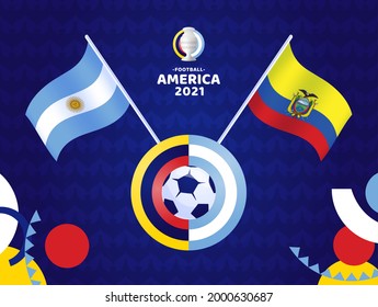 Argentina vs Ecuador match vector illustration Football copa america 2021 championship 