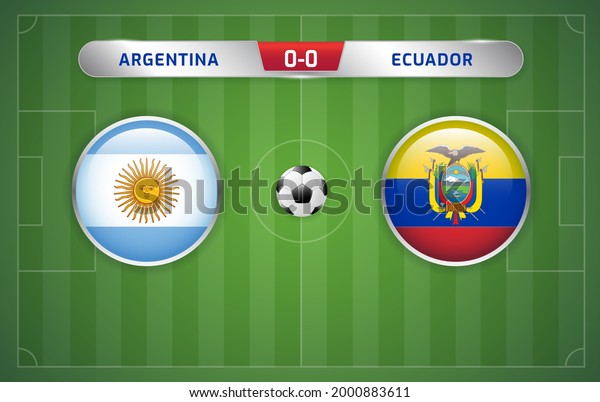 Argentina Vs Ecuador Scoreboard Broadcast Template Stock Vector ...