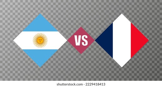 Argentina vs France flag concept. Vector illustration.