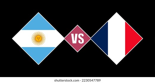 Argentina vs France flag concept. Vector illustration.