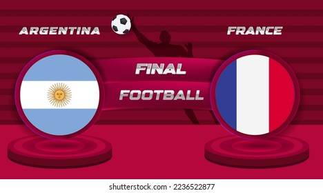 Argentina vs Francia fútbol y campeonato de fútbol campeonato banner y antecedentes en 3D