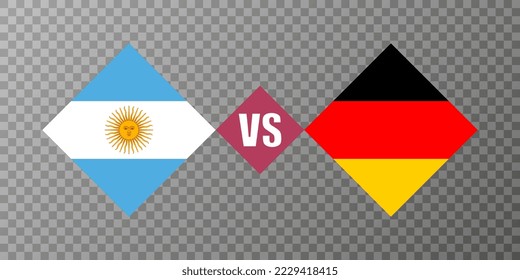 Argentina vs Germany flag concept. Vector illustration.