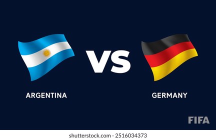 Argentina VS Germany International Football Match Flag Badge Design Template Vector Illustration.