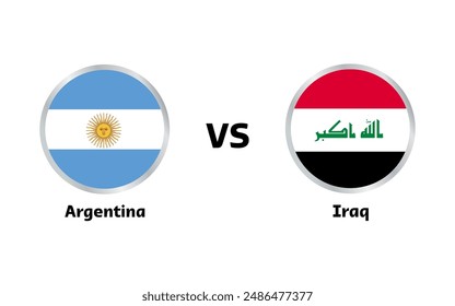 Argentina vs Iraq match , isolated on white background 