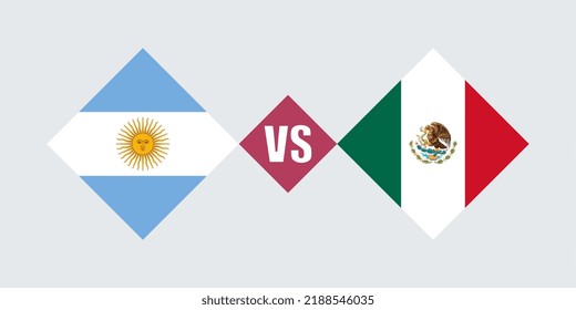 Argentina vs Mexico flag concept. Vector illustration.