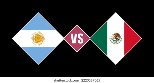 Argentina vs Mexico flag concept. Vector illustration.