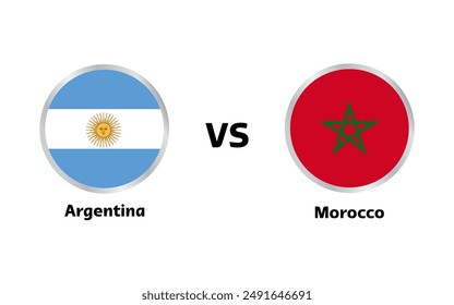 Partido Argentina vs Marruecos, aislado sobre fondo blanco