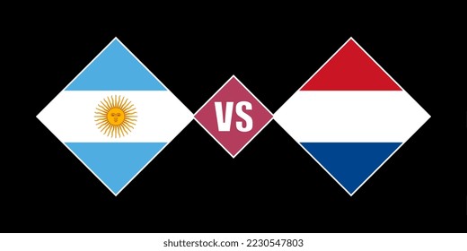 Argentina vs Netherlands flag concept. Vector illustration.