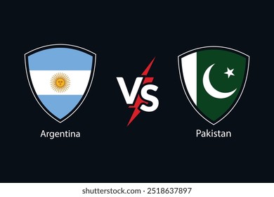 argentina vs pakistan flag vector 