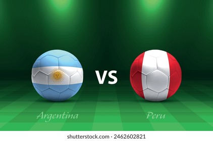 Argentina vs Peru soccer scoreboard broadcast template America tournament 2024