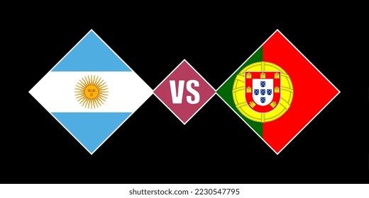 Argentina vs Portugal flag concept. Vector illustration.