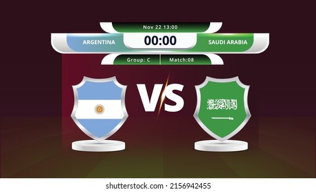  Argentina Vs Saudi Arabia football matches scoreboard broadcasts With Match Schedule