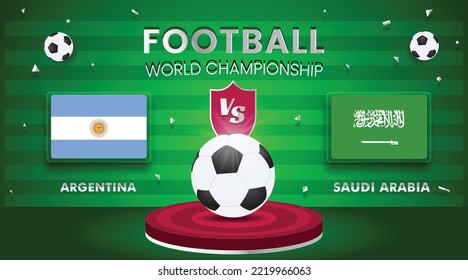 Argentinien Vs Saudi-Arabien Fußball-Weltmeisterschaft Match Vektorgrafik