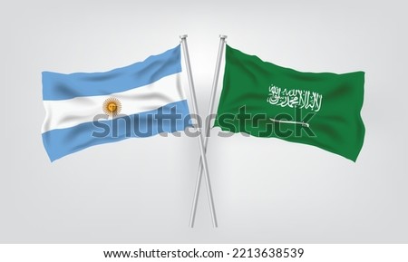 Argentina vs Saudi Arabia, world Football 2022, World Football Competition championship match country flags. vector illustration EPS.