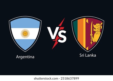 argentina vs sri lanka flag vector