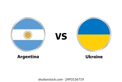 Argentina vs Ukraine match , isolated on white background