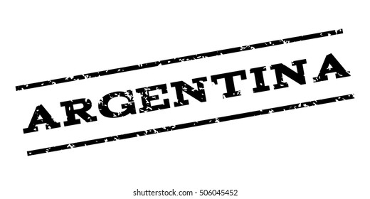 Argentina watermark stamp. Text tag between parallel lines with grunge design style. Rubber seal stamp with dust texture. Vector black color ink imprint on a white background.