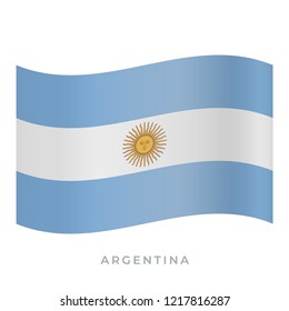 Argentina waving flag vector icon. National symbol of Argentina. Vector illustration isolated on white.