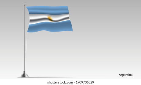 Argentiniens wehende Flagge, Vektorillustration
