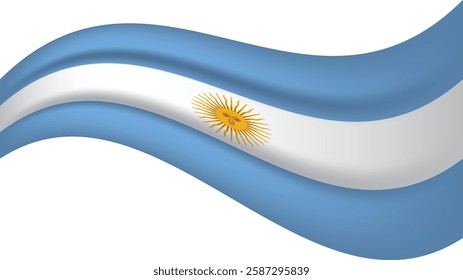 Argentina wavy flag, waving flag vector illustration