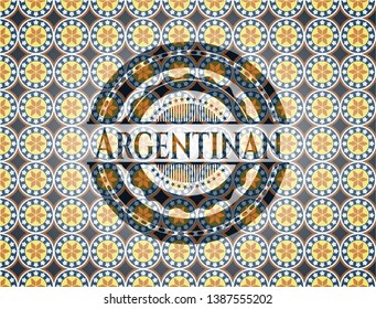 Argentinan arabesque style emblem. arabic decoration.