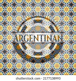 argentinisches arabisches Emblem. Arabeske Einrichtung. 
