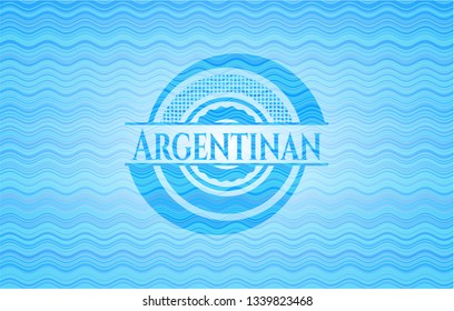 Argentinan sky blue water style emblem.