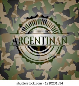 Argentinan written on a camouflage texture