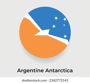 Argentine Antarctica flag bubble circle round shape icon vector illustration