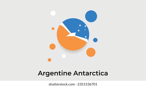 Argentine Antarctica flag bubble circle round shape icon colorful vector illustration