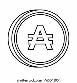 Argentine austral sign icon in outline style isolated on white background
