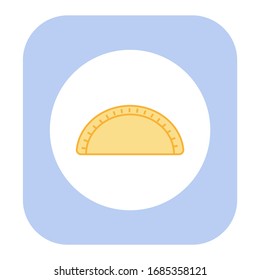 Argentine beef patty on white background
