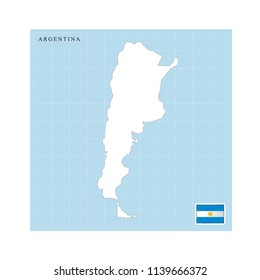 Argentine county flag and map vector illustration