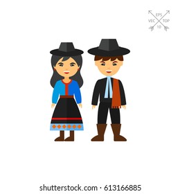 Argentine couple in national costume icon