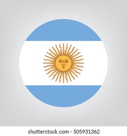 Argentine flag circle on gray background.