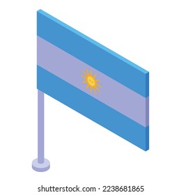 Argentine flag icon isometric vector. Mate emblem. Independence day