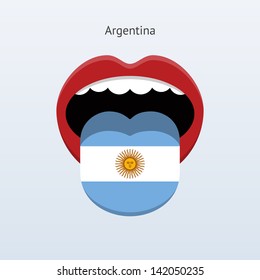 Argentine language. Abstract human mouth. Vector illustration.