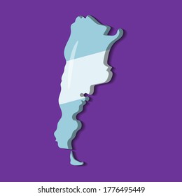 argentine map with argentine national flag inside vector illustration