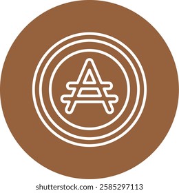 Argentine Peso Outline Circle Style Icon Design