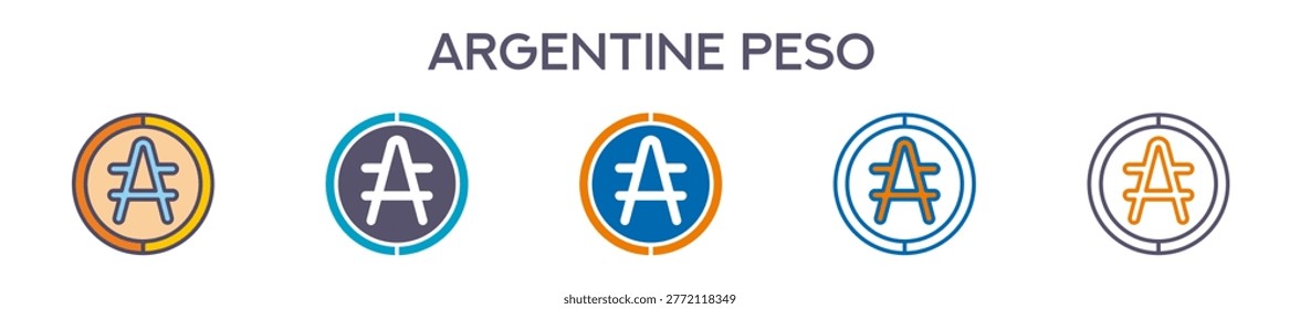 Argentine Peso Symbol Element For Design Graphic - Multi Styles