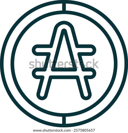 Argentine Peso Symbol Element For Design Graphic