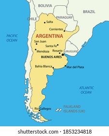 Argentine Republic (Argentina) - vector map
