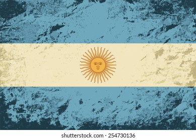 Argentinean flag Grunge background. Vector illustration Eps 8.
