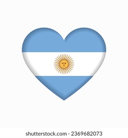 Argentinean flag heart-shaped sign. Vector illustration.